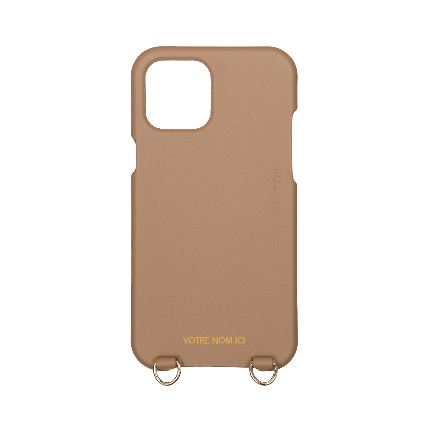 LEATHER IPHONE CASE WITH LOOPS AND MAGSAFE MAX - CAMEL (PERSONALISABLE)