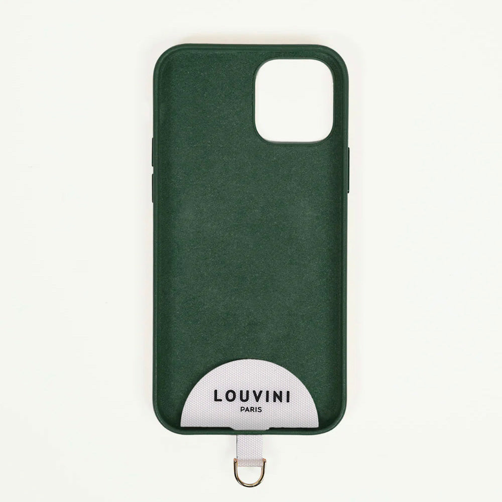 Coque iPhone MagSafe avec anneaux vert olive