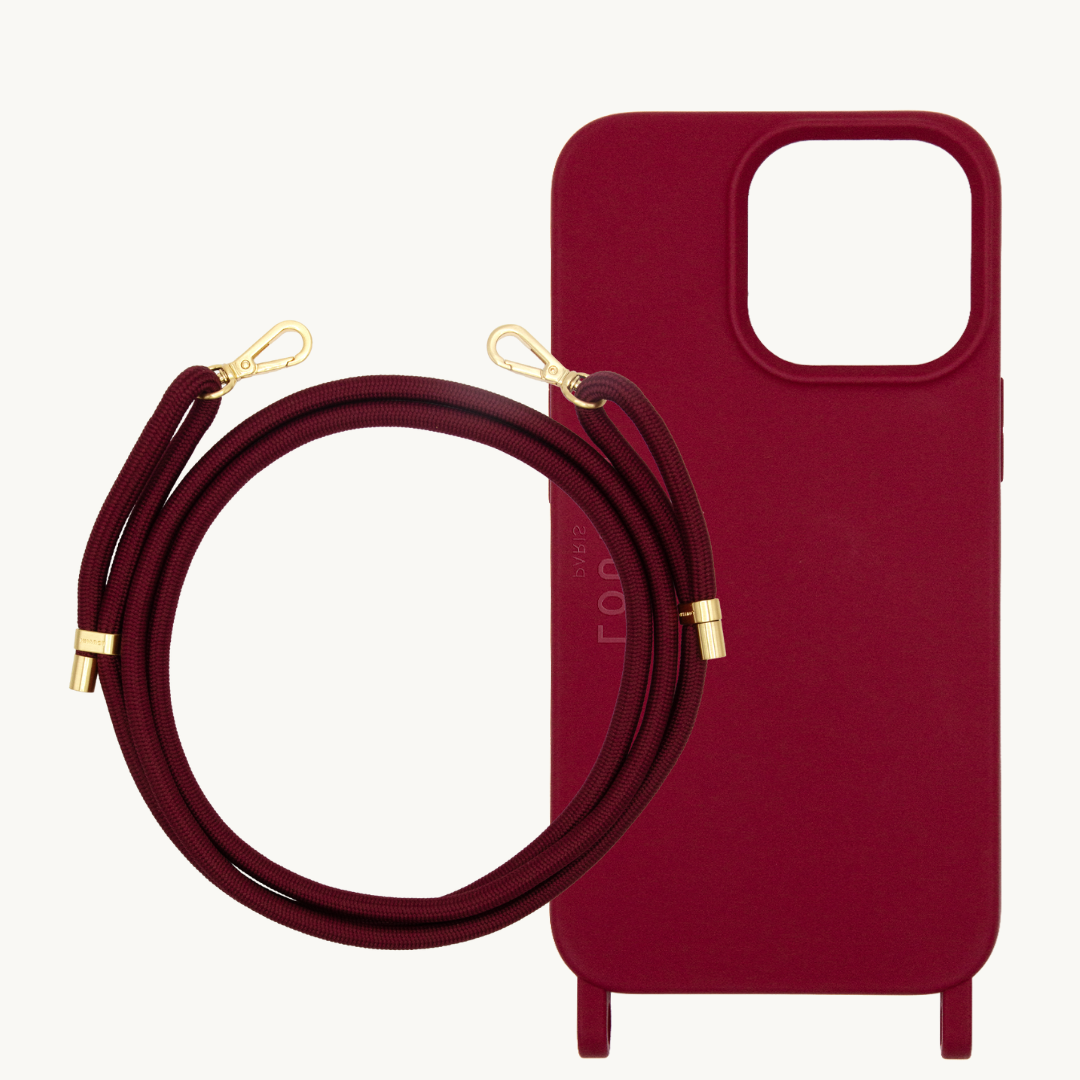 Burgundy MILO phone case & Burgundy TESSA cord