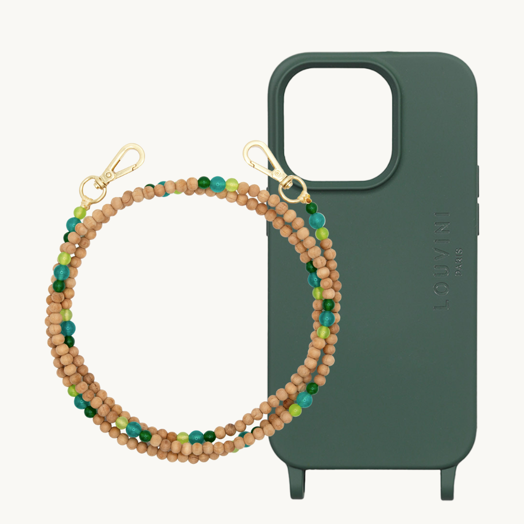 Milo Olive iPhone Case & Arielle Turquoise Strap