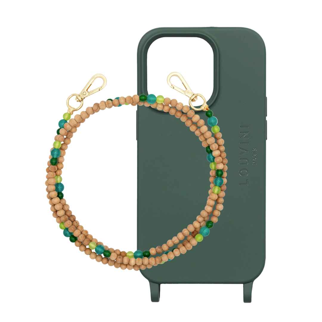 Milo Olive iPhone Case & Arielle Turquoise Strap