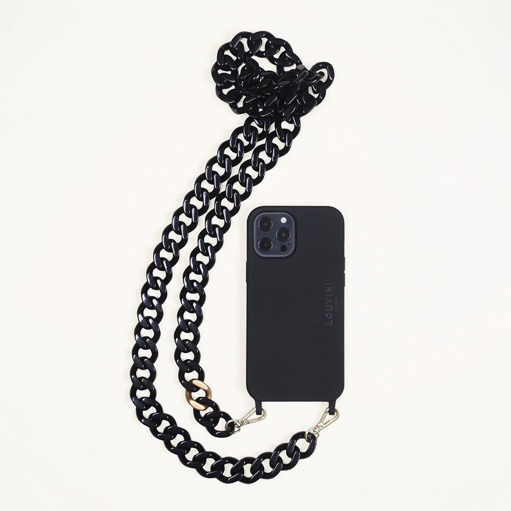 Milo Black iPhone Case & Zoe Black Chain