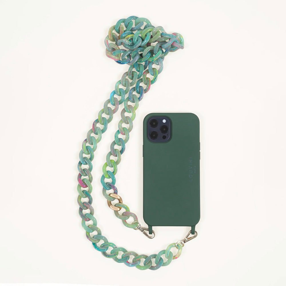 Milo Olive iPhone Case & Zoe Jade-Green Chain