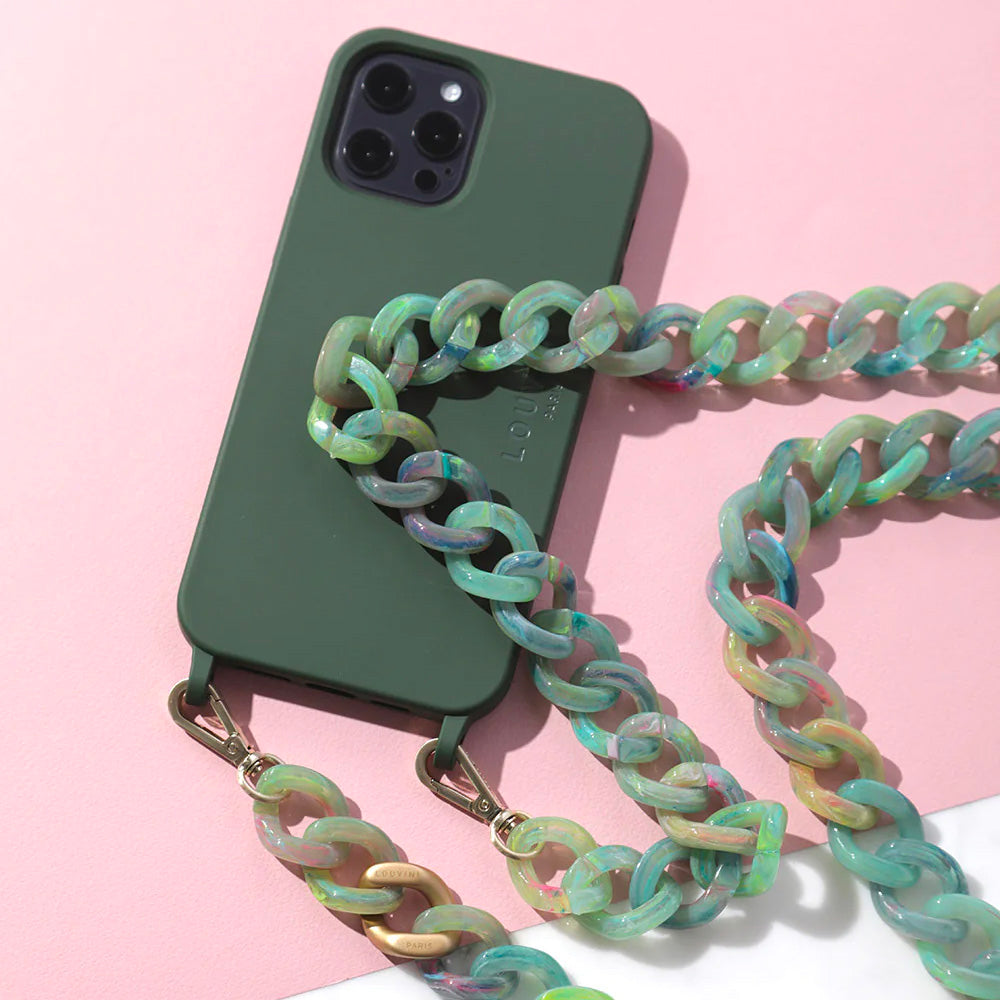 Milo Olive iPhone Case & Zoe Jade-Green Chain