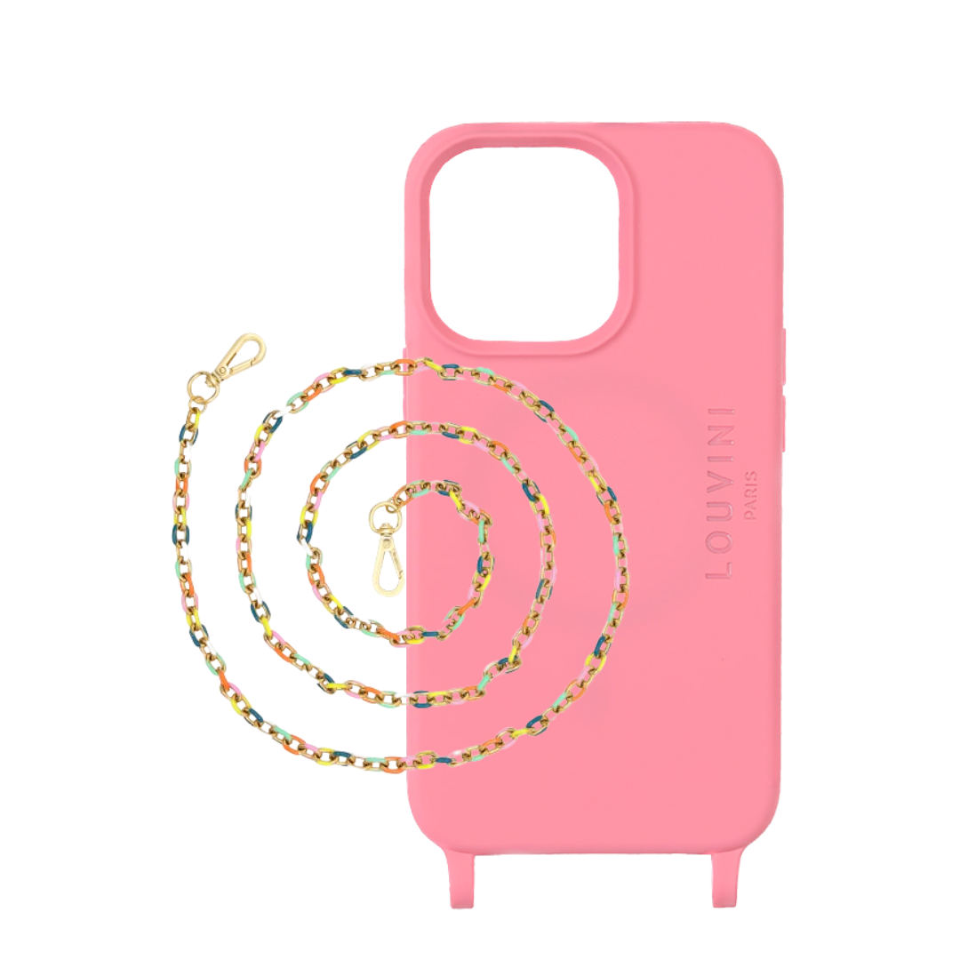 Coque MILO Rose & Chaîne Mia Fluo