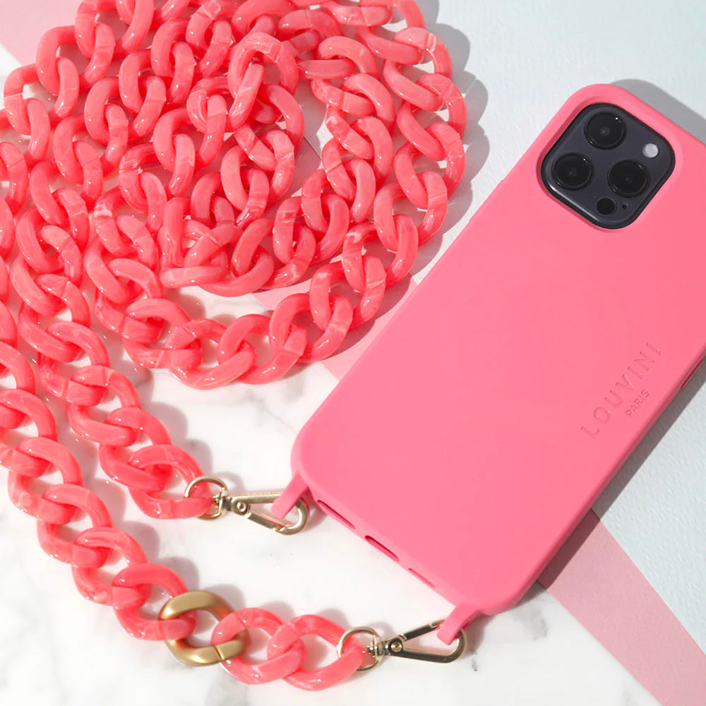 Milo Pink iPhone Case & Zoe Coral Chain