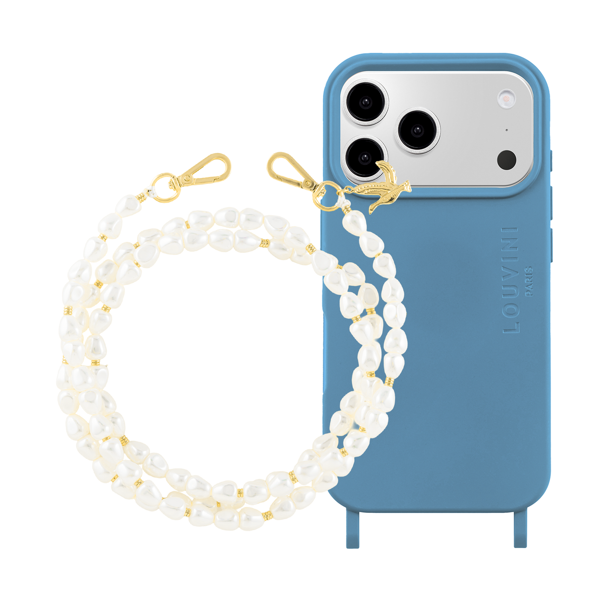 MILO MagSafe iPhone Case with Rings Azure Blue & SUZY Chain White