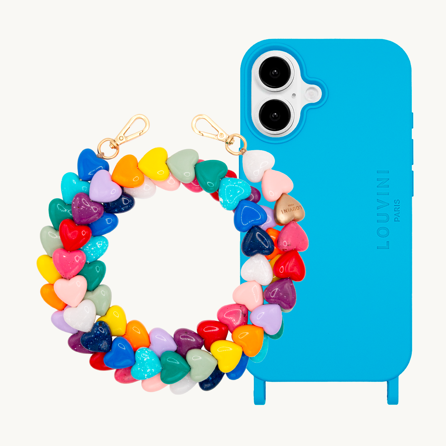 Milo Blue iPhone Case & Cuore Rainbow Chain