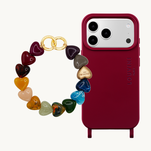 MILO Phone Case Burgundy & PETIT CUORE Bracelet Multicolor