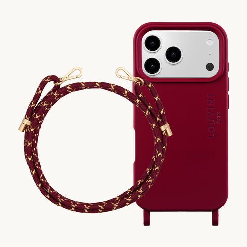 Burgundy MILO Phone Case & Burgundy Gold TESSA Cord
