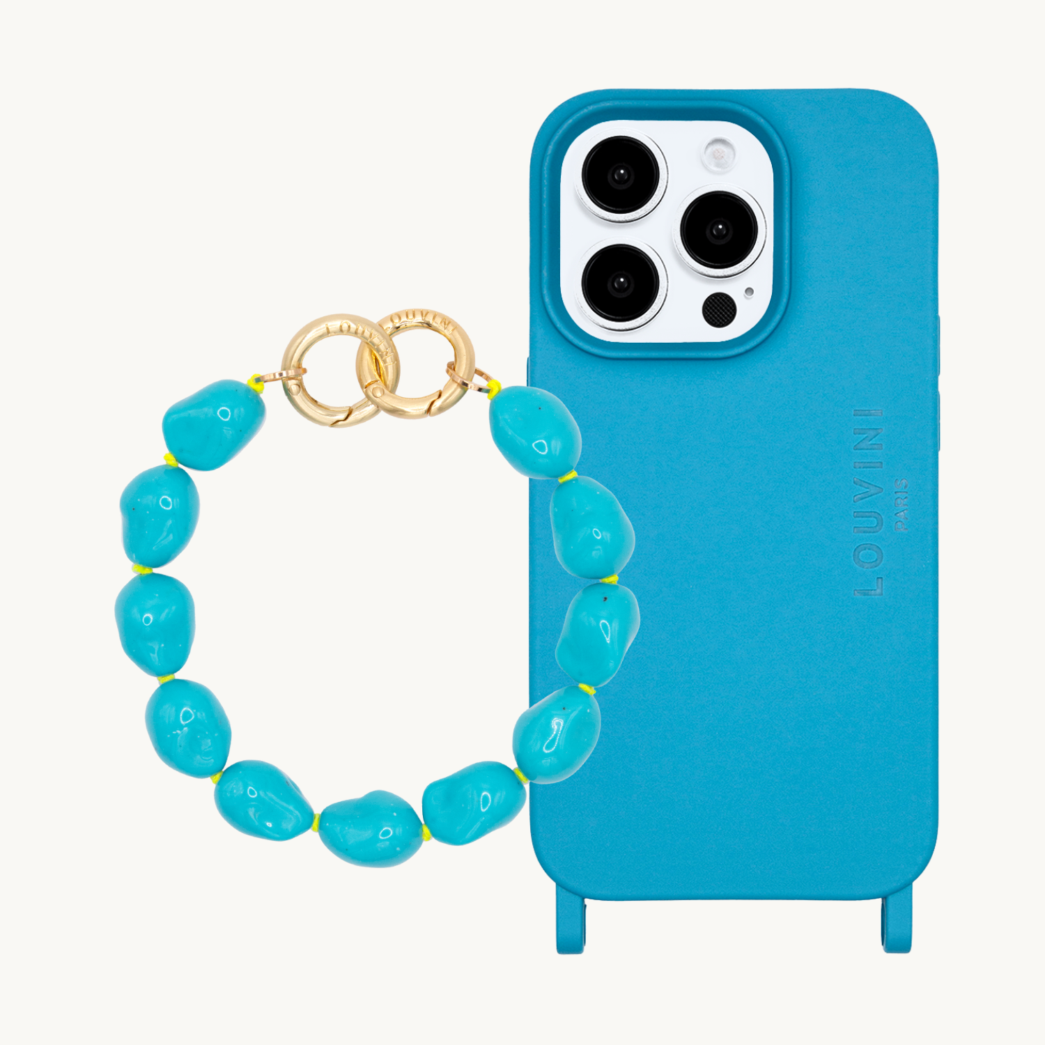 iPhone case MILO MagSafe Blue & bracelet ROMY Turquoise