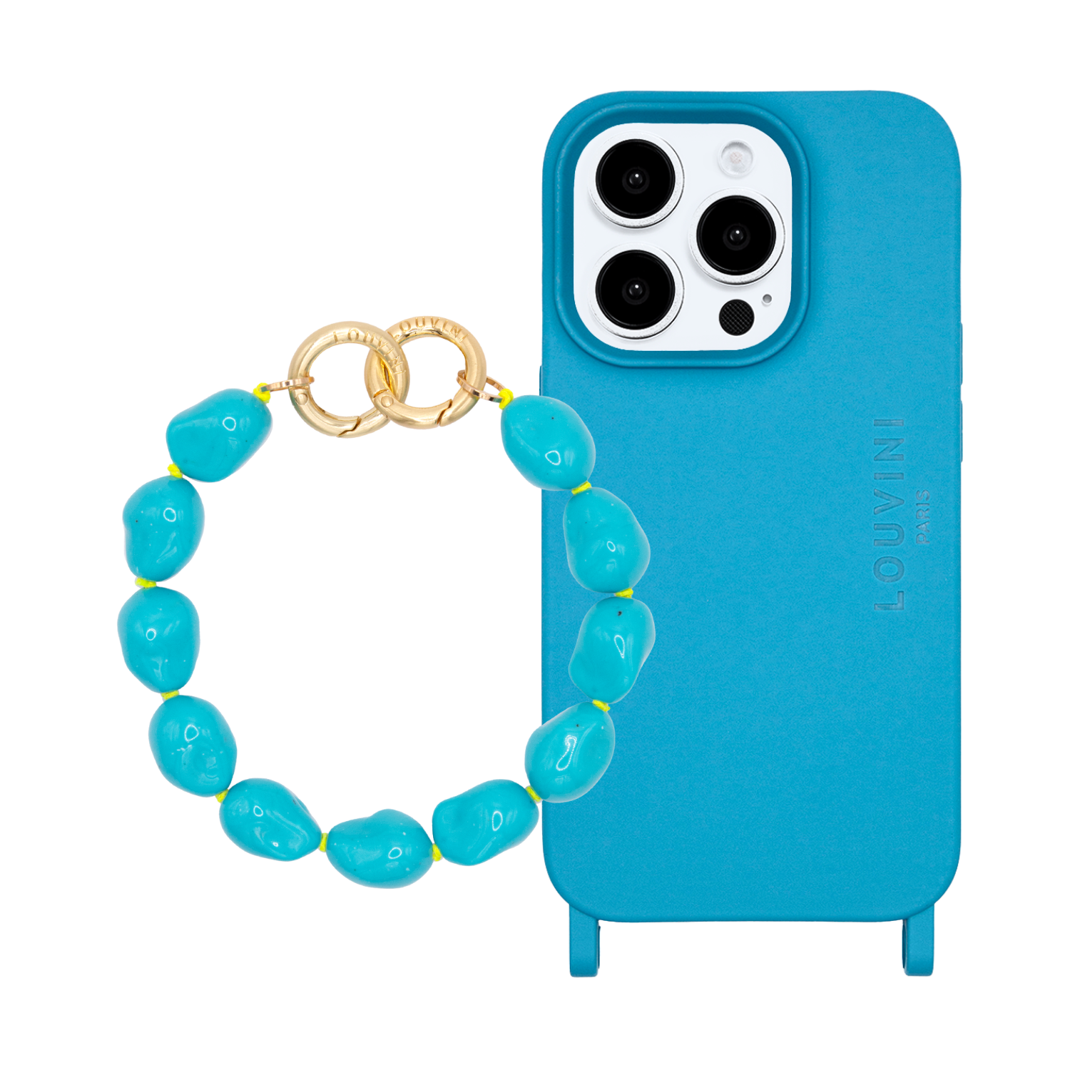 iPhone case MILO MagSafe Blue & bracelet ROMY Turquoise