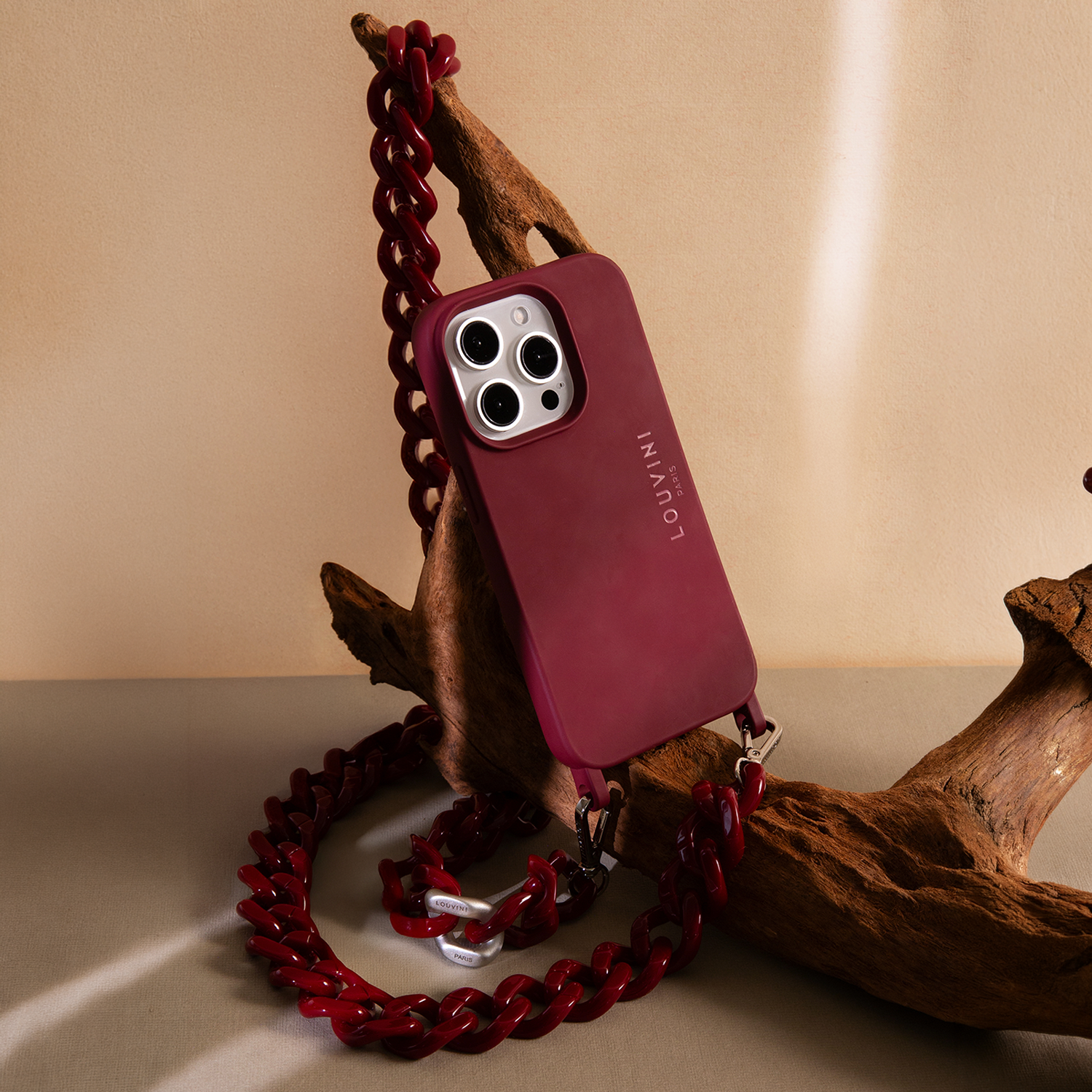 ZOE Silver Chain - Burgundy