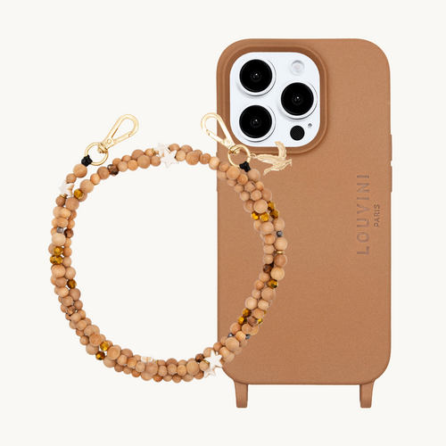 ensemble coque de téléphone en TPU avec bandoulière en perle