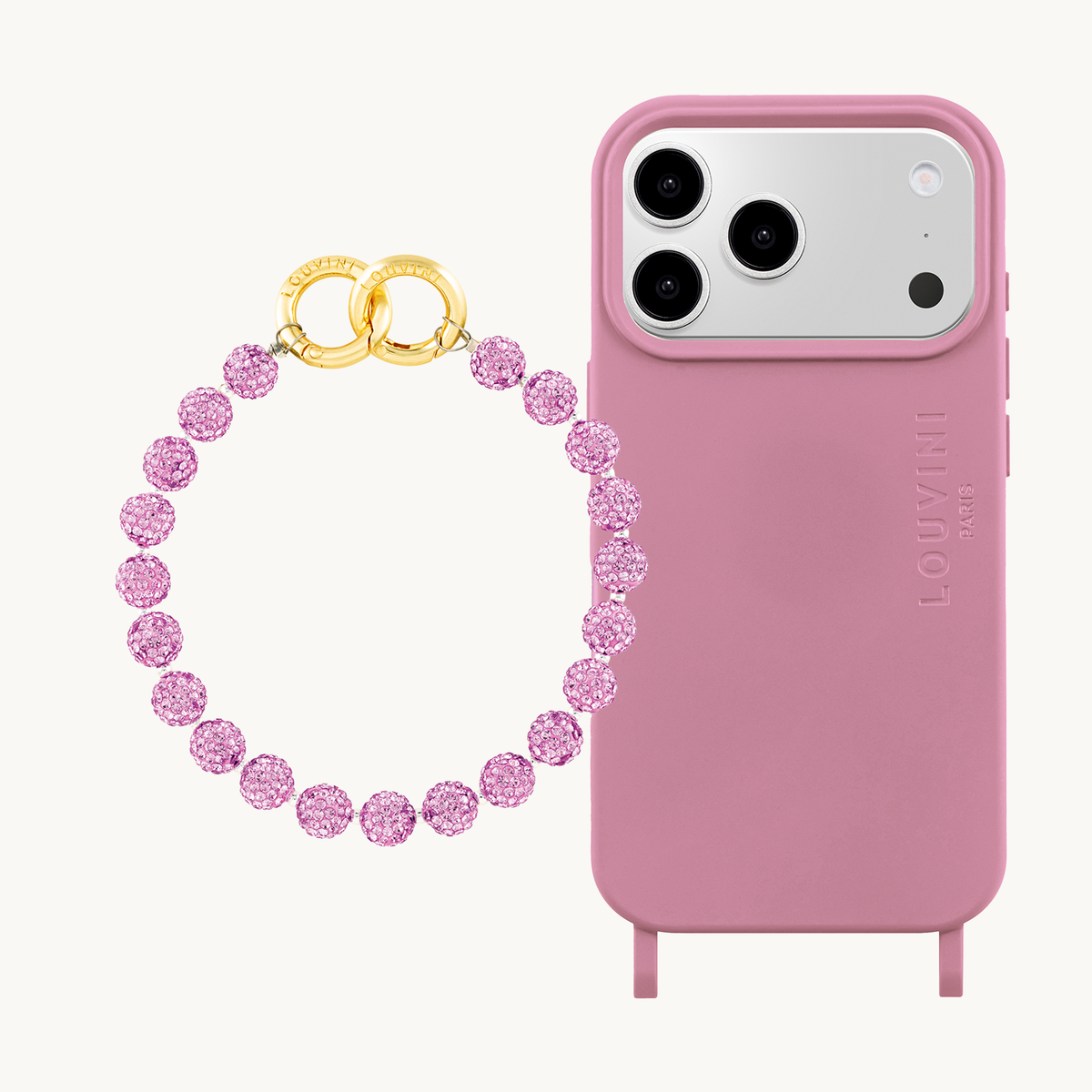 MILO MagSafe iPhone Case with Rings Dusty Pink & Bracelet PETIT DAISY Pink