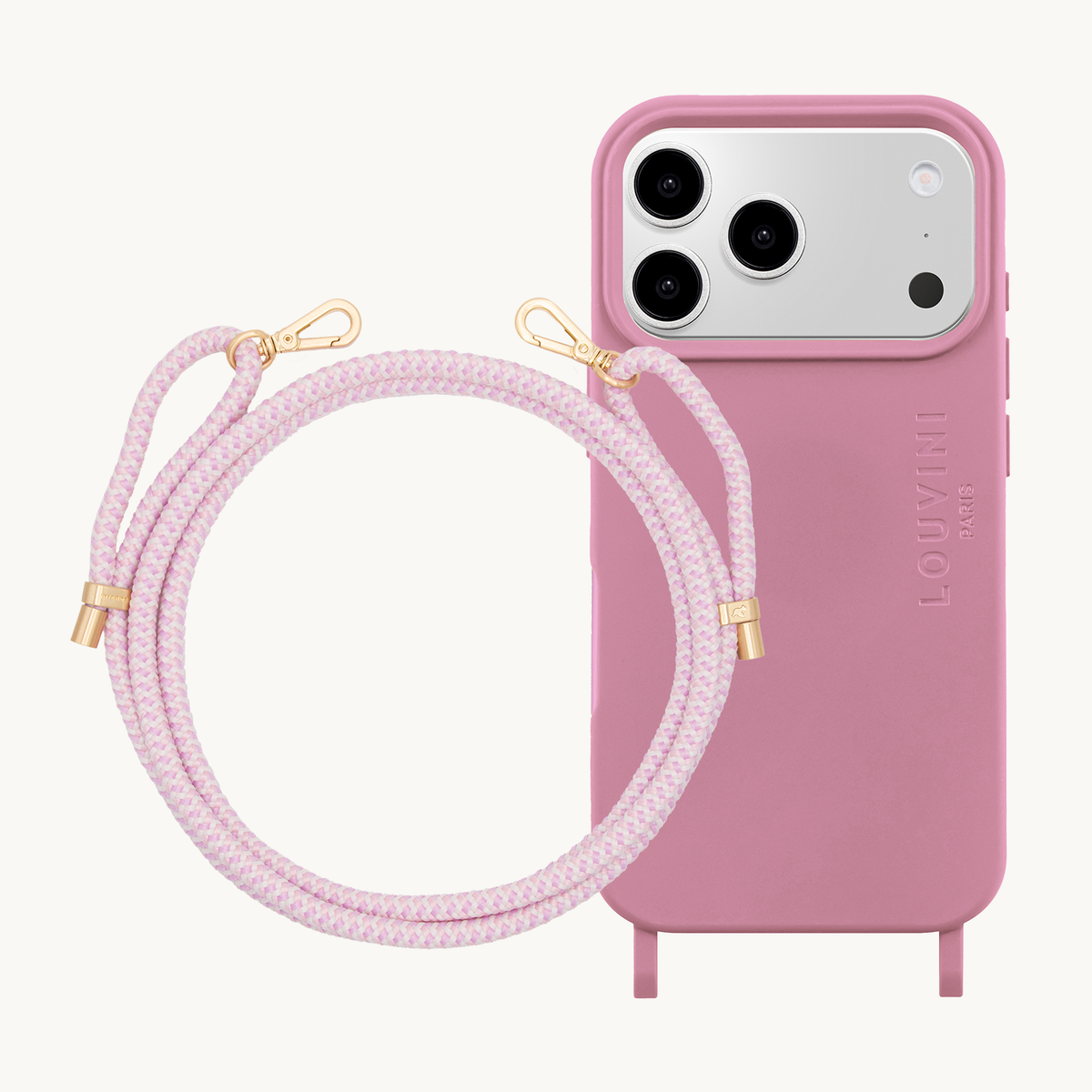 MILO MagSafe iPhone Case with Rings Dusty Pink & TESSA Cord Purple-Pink