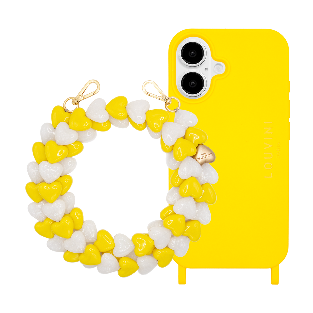 MILO Yellow iPhone Case & Chain CUORE Yellow-White