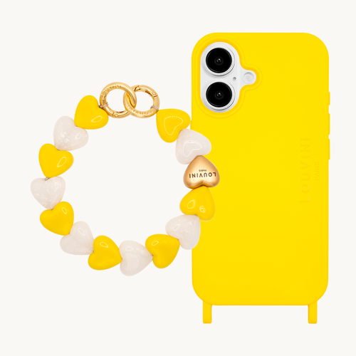 MILO Yellow iPhone Case & PETIT CUORE Bracelet Yellow White