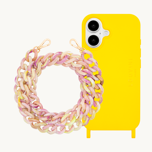 MILO Yellow iPhone Case & ZOE Chain Yellow-Purple