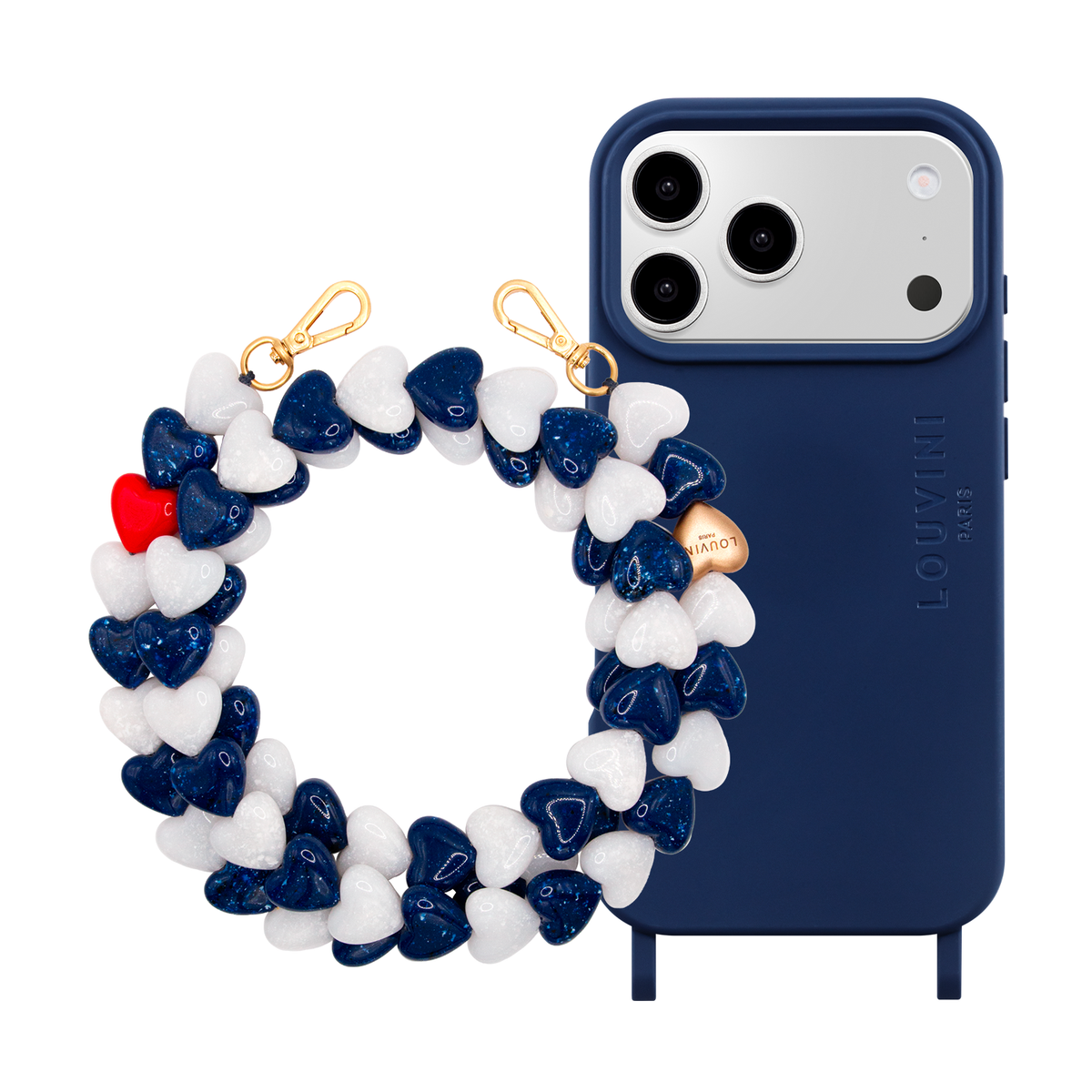 MILO MagSafe iPhone Case Navy & CUORE Chain Navy-White