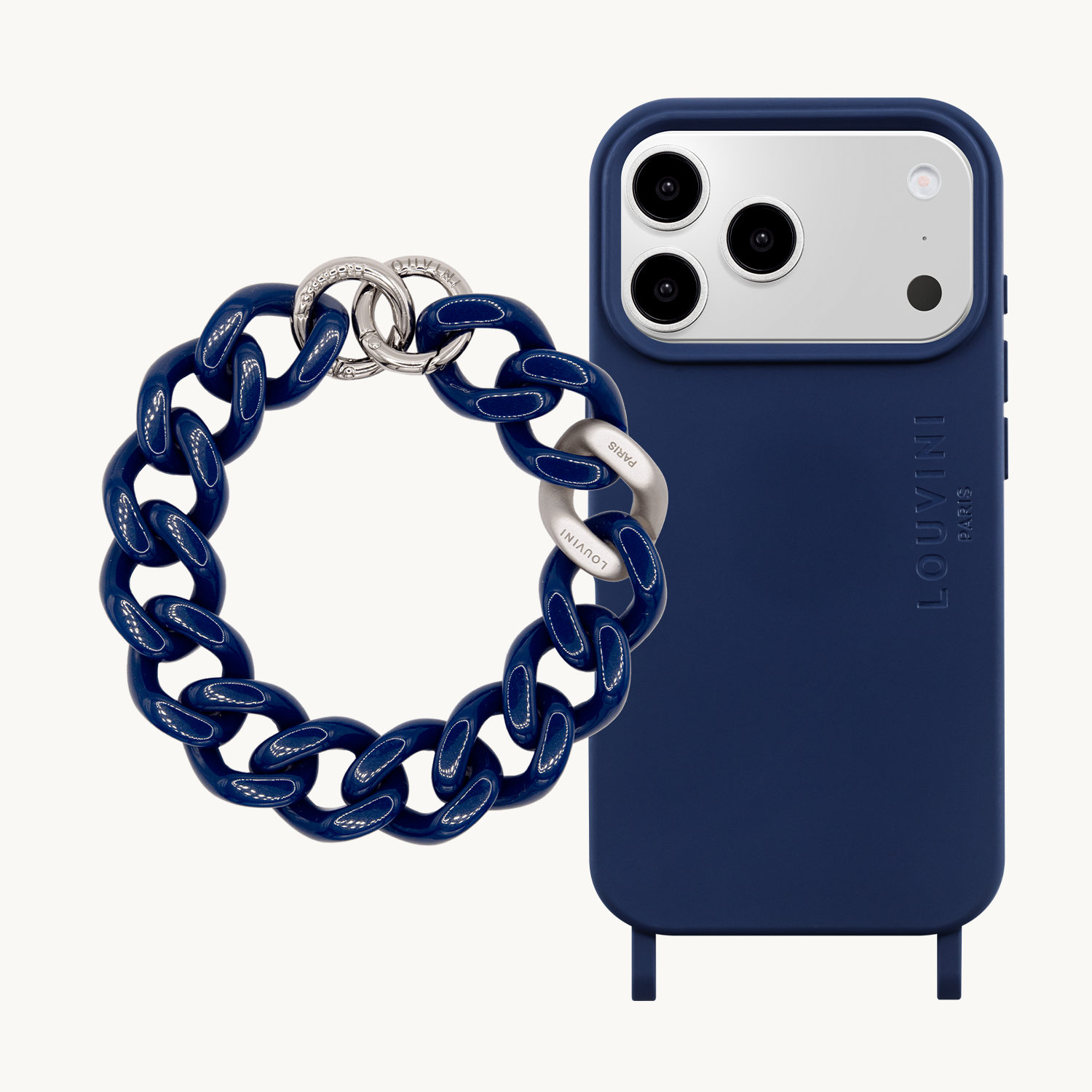 MILO MagSafe Navy iPhone Case & PETIT ZOE Silver Navy Bracelet