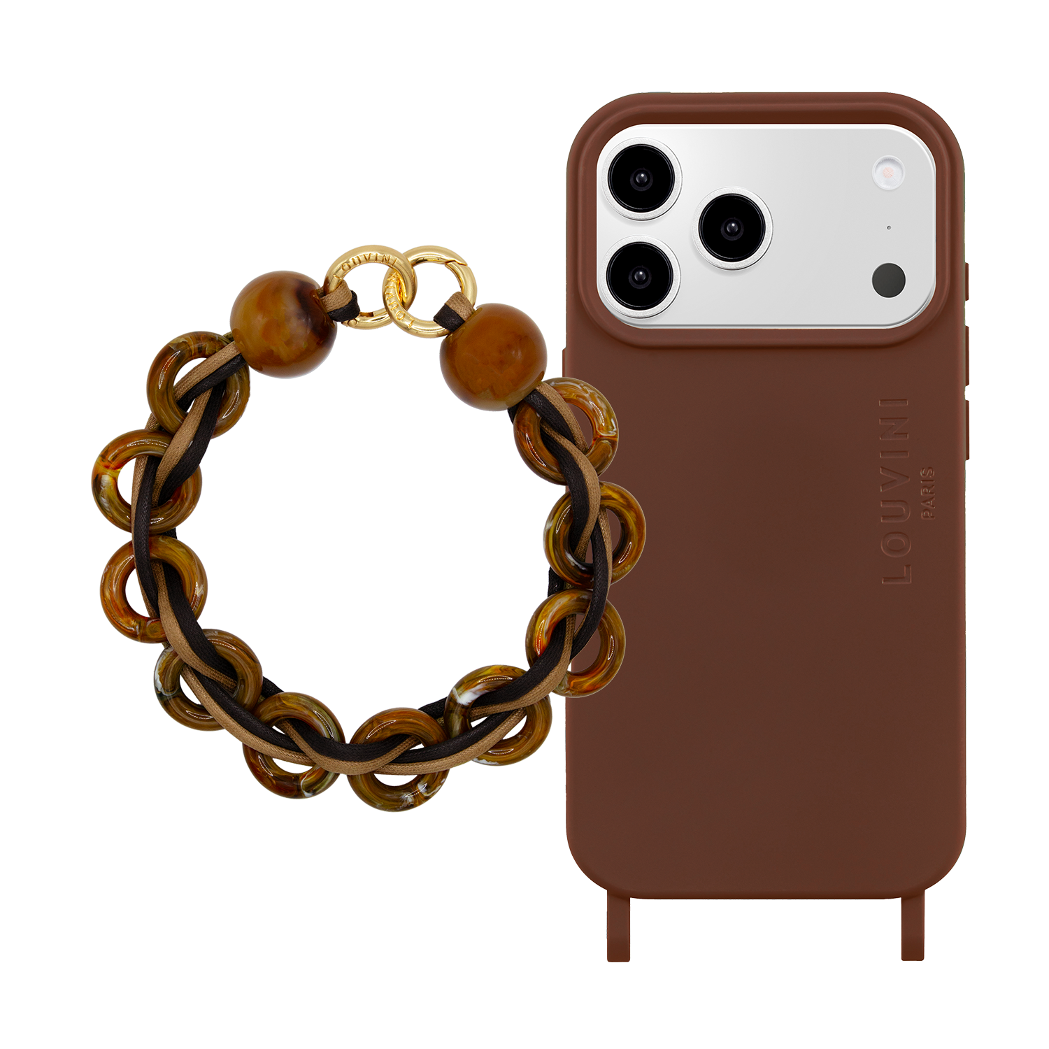 MILO MagSafe Brown Iphone Case & DOLLY bracelet Camel