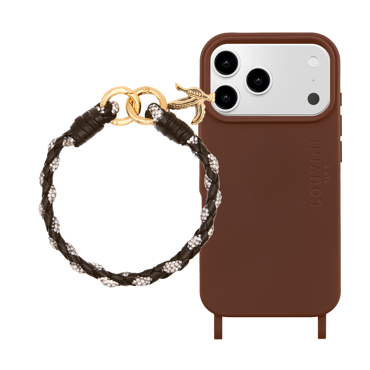 MILO MagSafe Brown Iphone Case & PETIT KYLIE Bracelet Dark brown