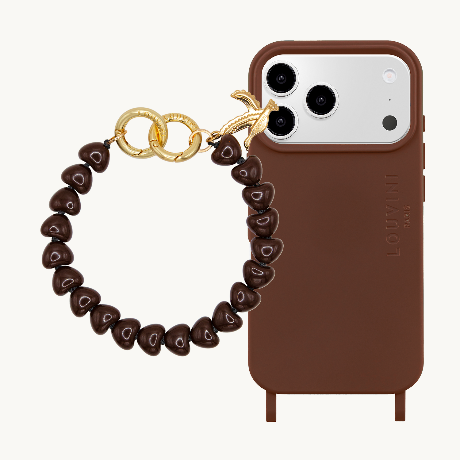 MILO MagSafe Brown Iphone Case & TINY CUORE Bracelet Brown
