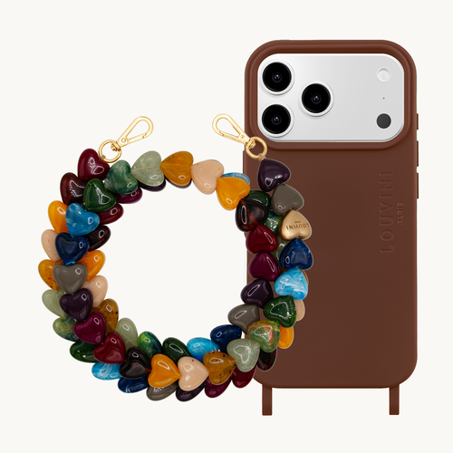 MILO Phone Case Brown & CUORE Chain Multicolour