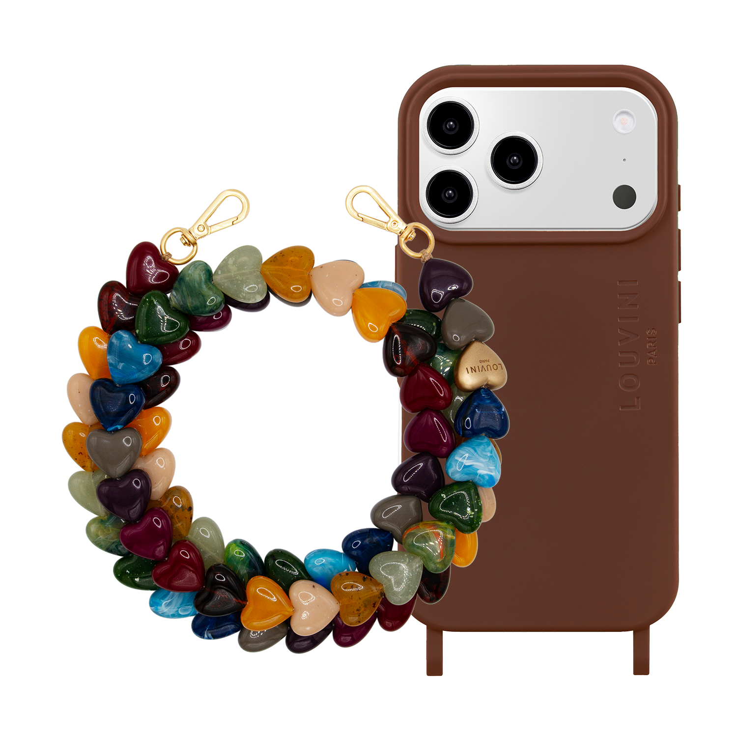 MILO Phone Case Brown & CUORE Chain Multicolour