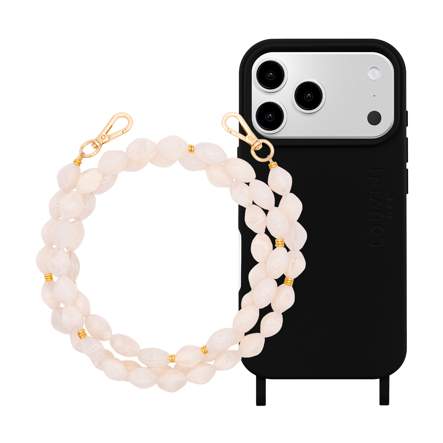 iPhone Case MILO MagSafe Black & RITA Beige Chain