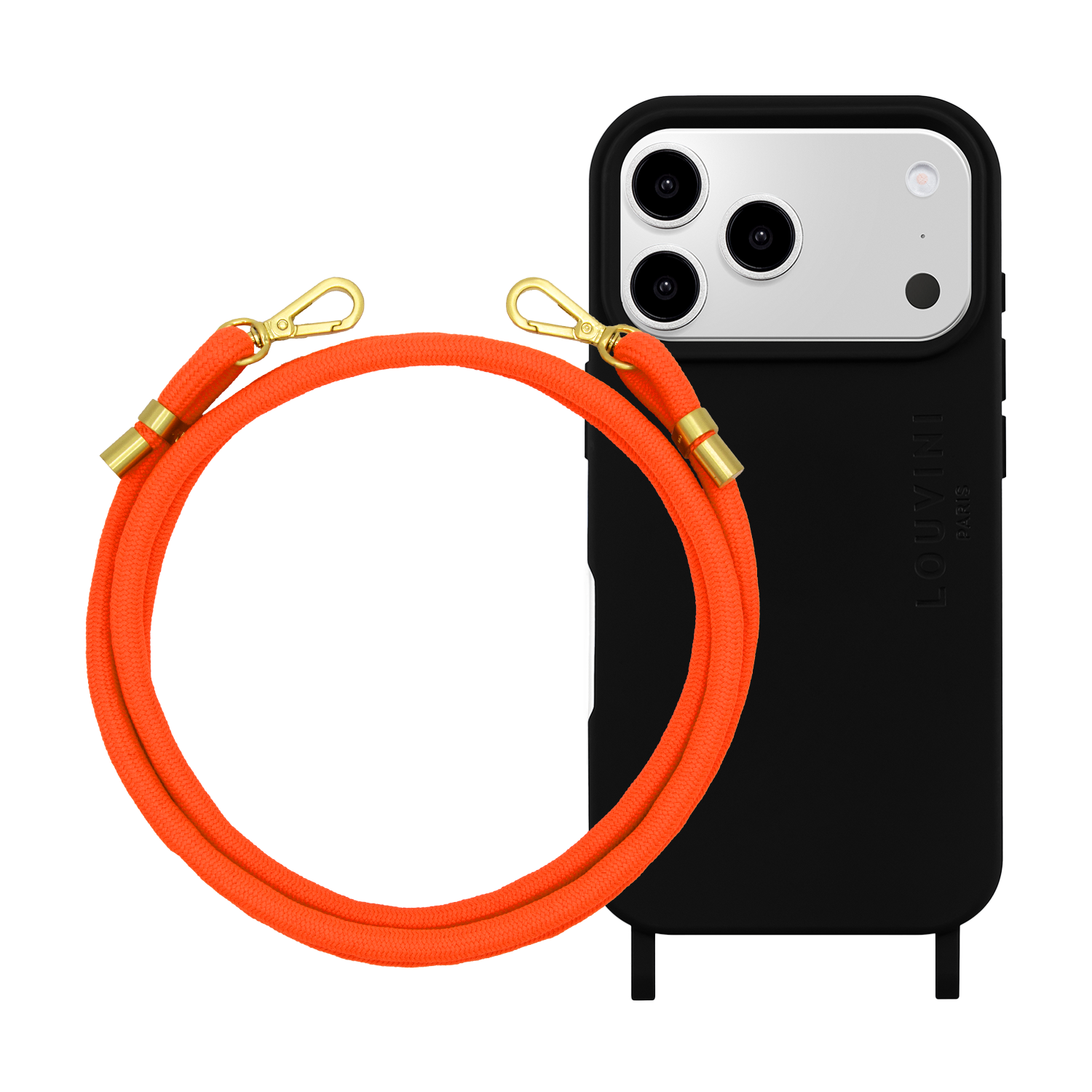 Milo Black iPhone Case & Tessa Neon Orange Cord