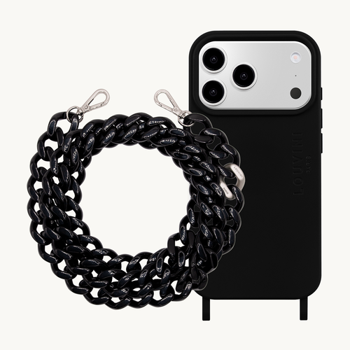 MILO MagSafe Black iPhone Case & ZOE Silver Black Chain