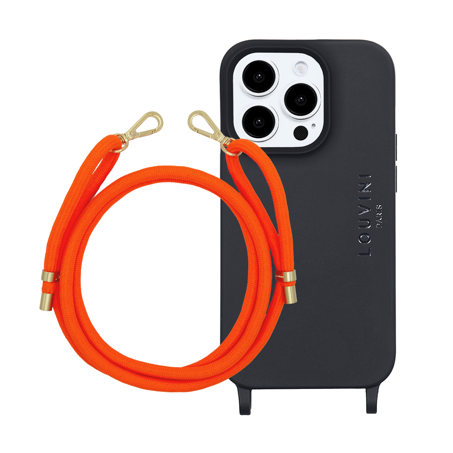 Milo Black iPhone Case & Tessa Neon Orange Cord