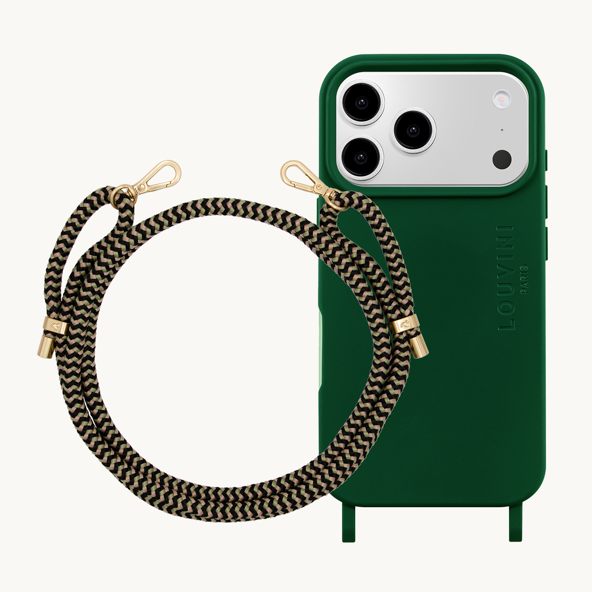 MILO Olive MagSafe iPhone Case & Cord TESSA Black-Green