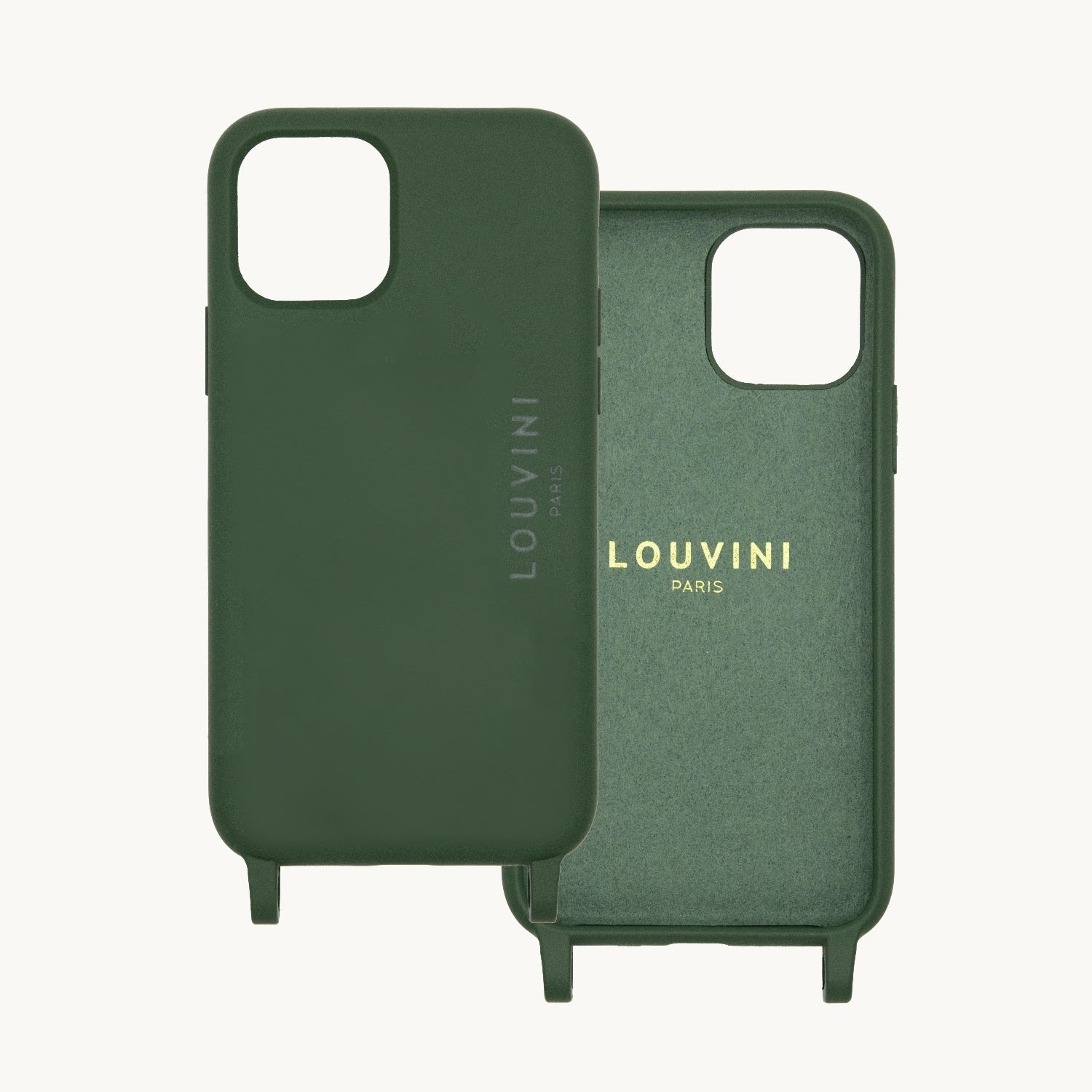 Coque iPhone MagSafe avec anneaux vert olive