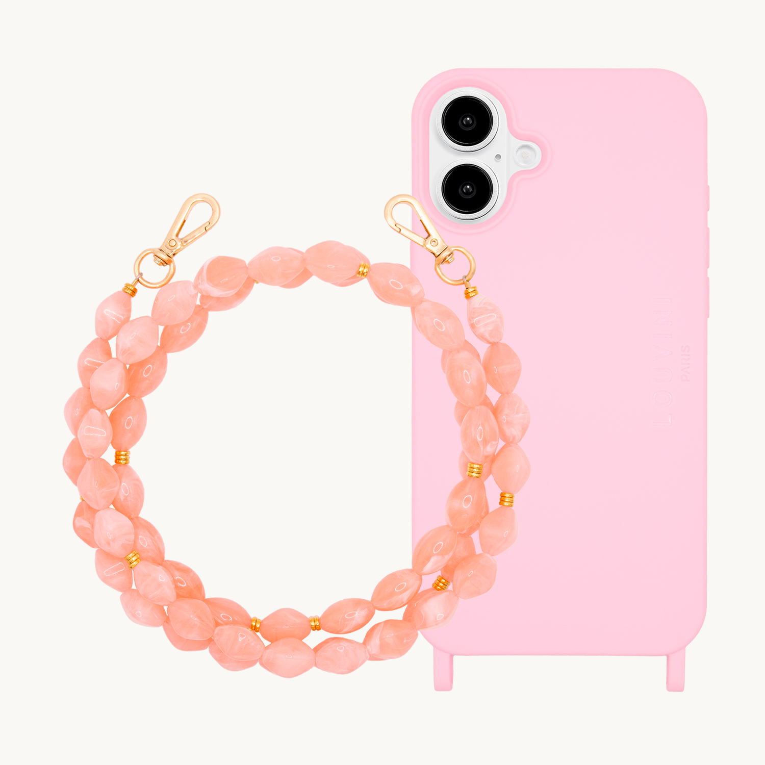 iPhone Case MILO MagSafe Soft Pink & RITA Coral Chain