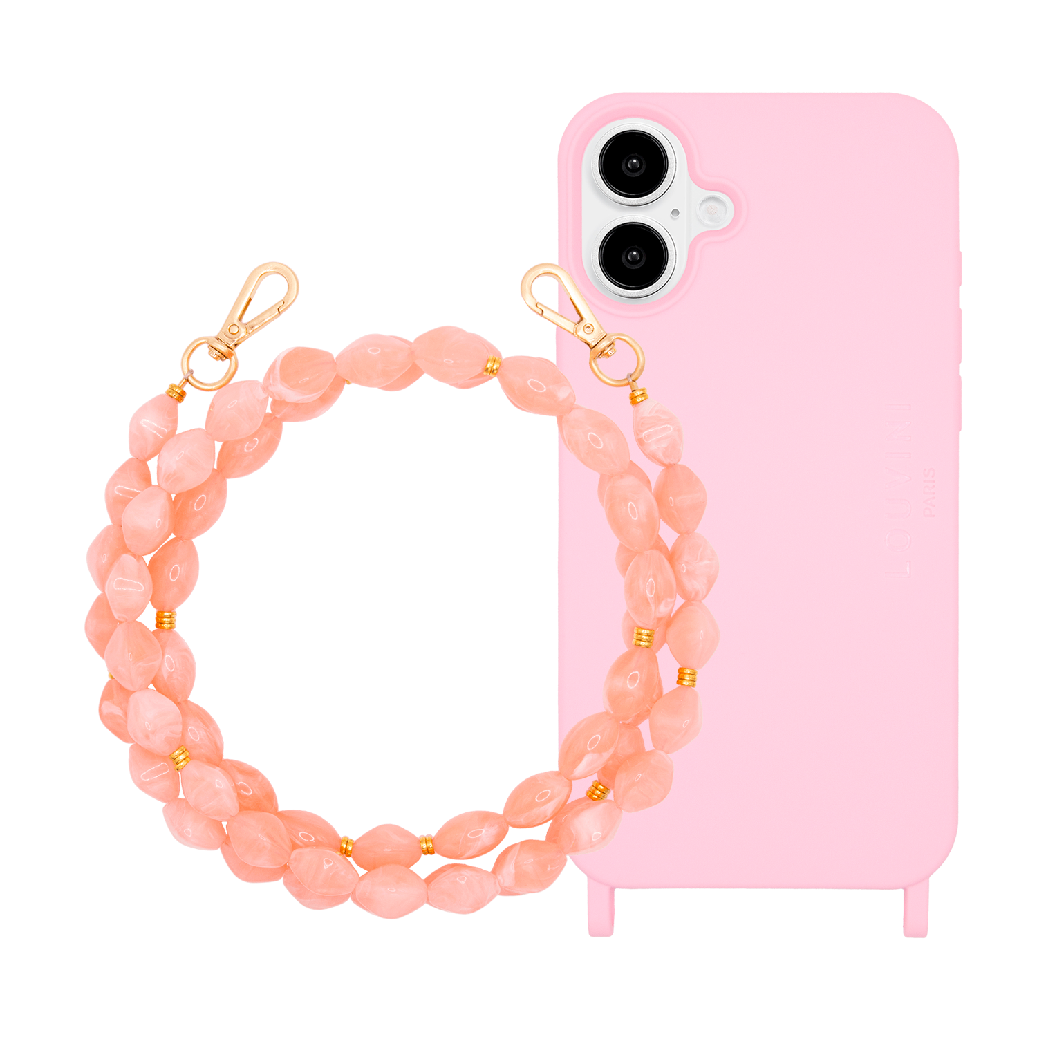 iPhone Case MILO MagSafe Soft Pink & RITA Coral Chain