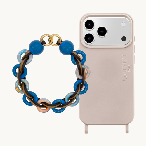 MILO MagSafe Taupe Iphone Case & DOLLY bracelet Blue Sea