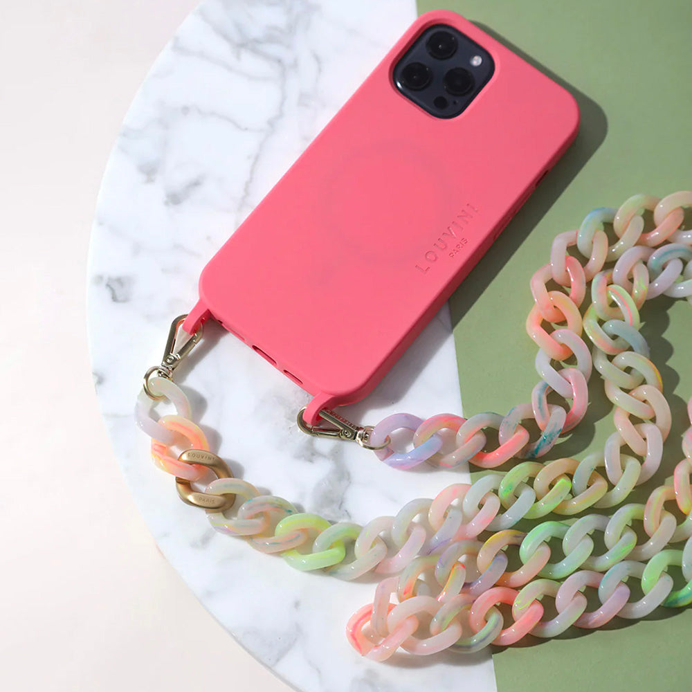 Milo Pink iPhone Case & Zoe Fluo Chain