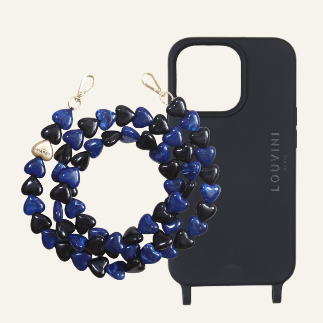 Milo Black iPhone Case & Navy-Black Cuore Chain