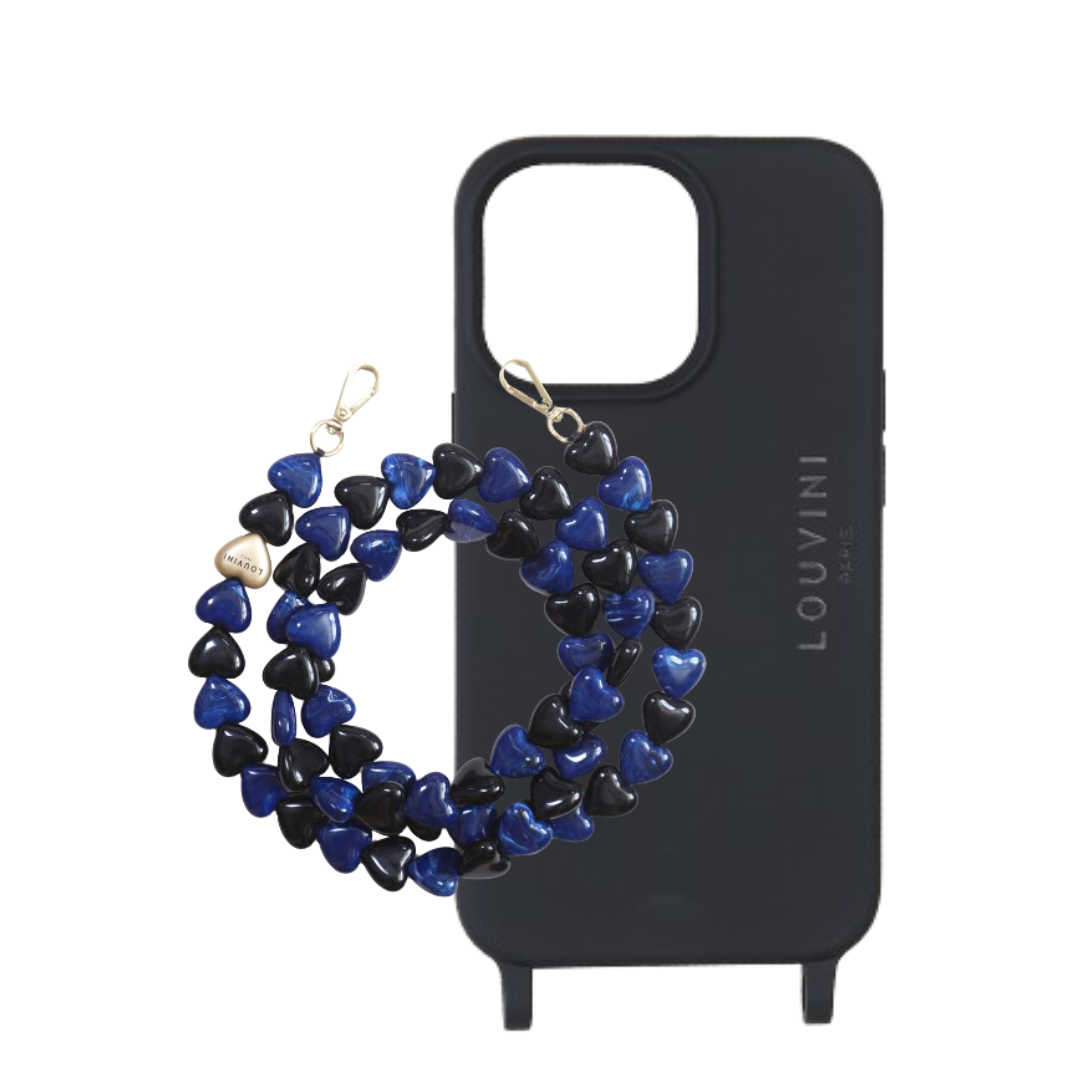 Milo Black iPhone Case & Navy-Black Cuore Chain