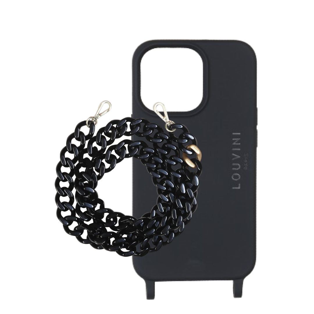 Milo Black iPhone Case & Zoe Black Chain