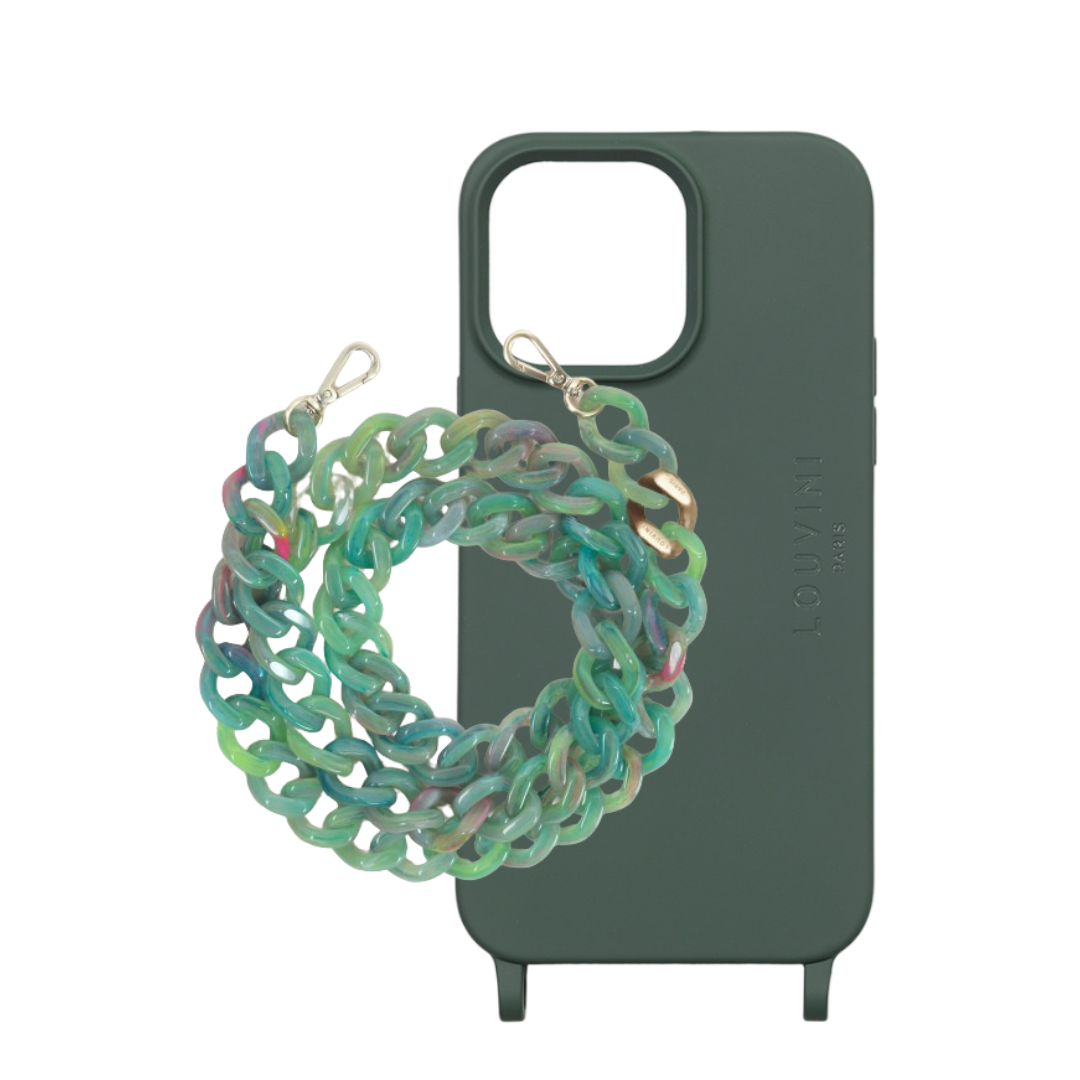 Milo Olive iPhone Case & Zoe Jade-Green Chain