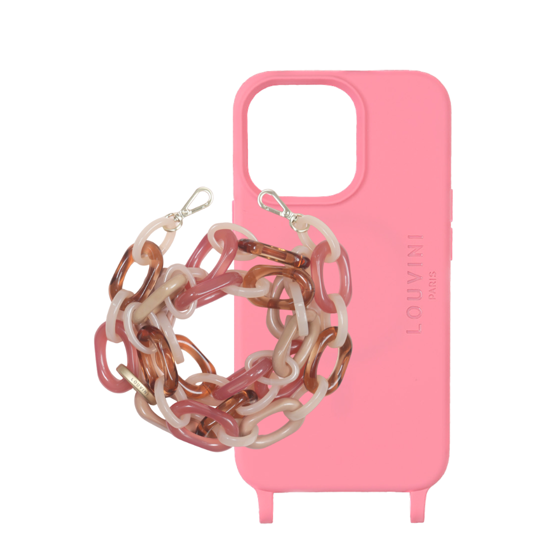 MILO PEACH IPHONE CASE & CHIARA PINK-NUDE CHAIN