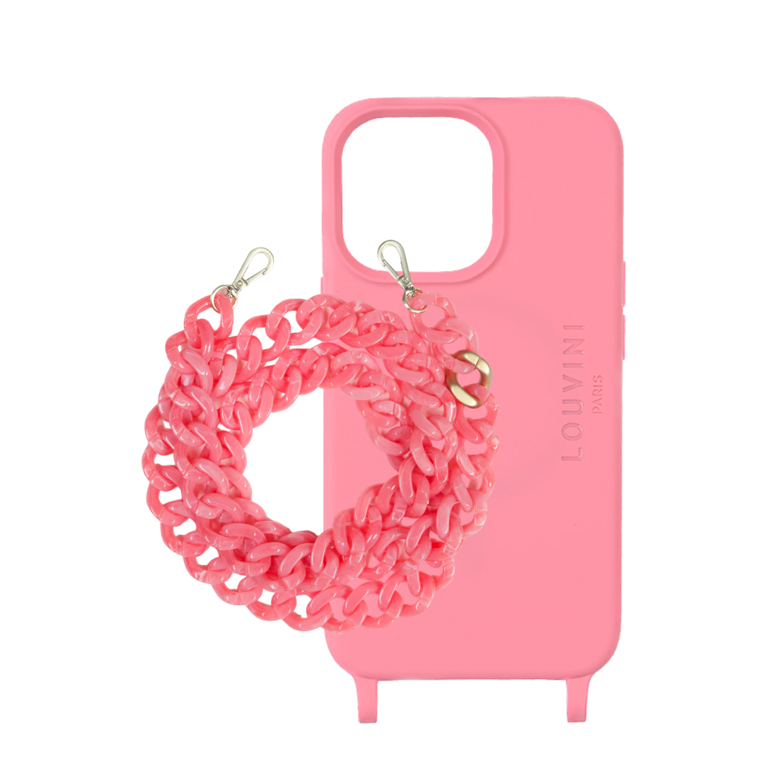 Milo Pink iPhone Case & Zoe Coral Chain