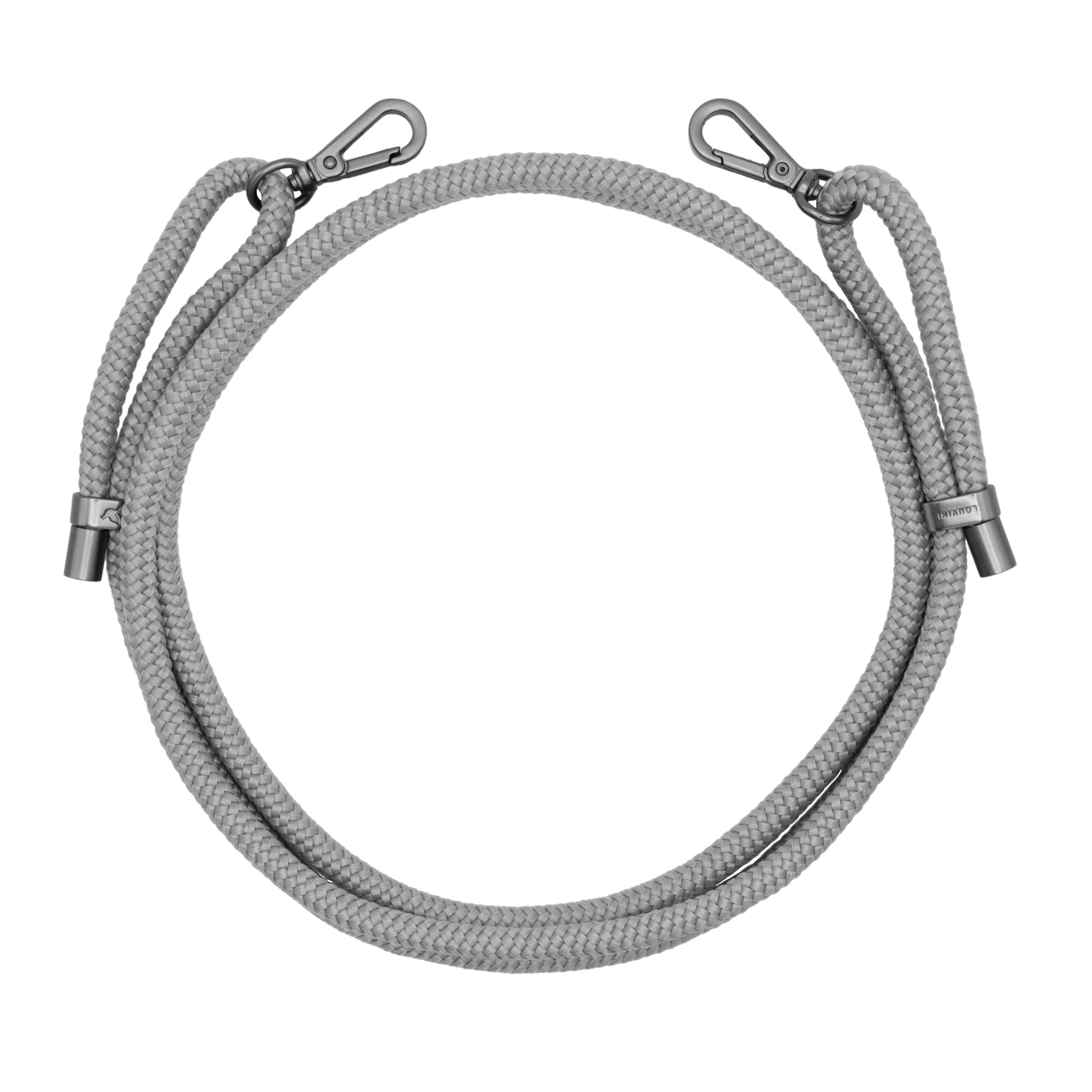 cordon pour téléphone bandoulière gris avec mousquetons