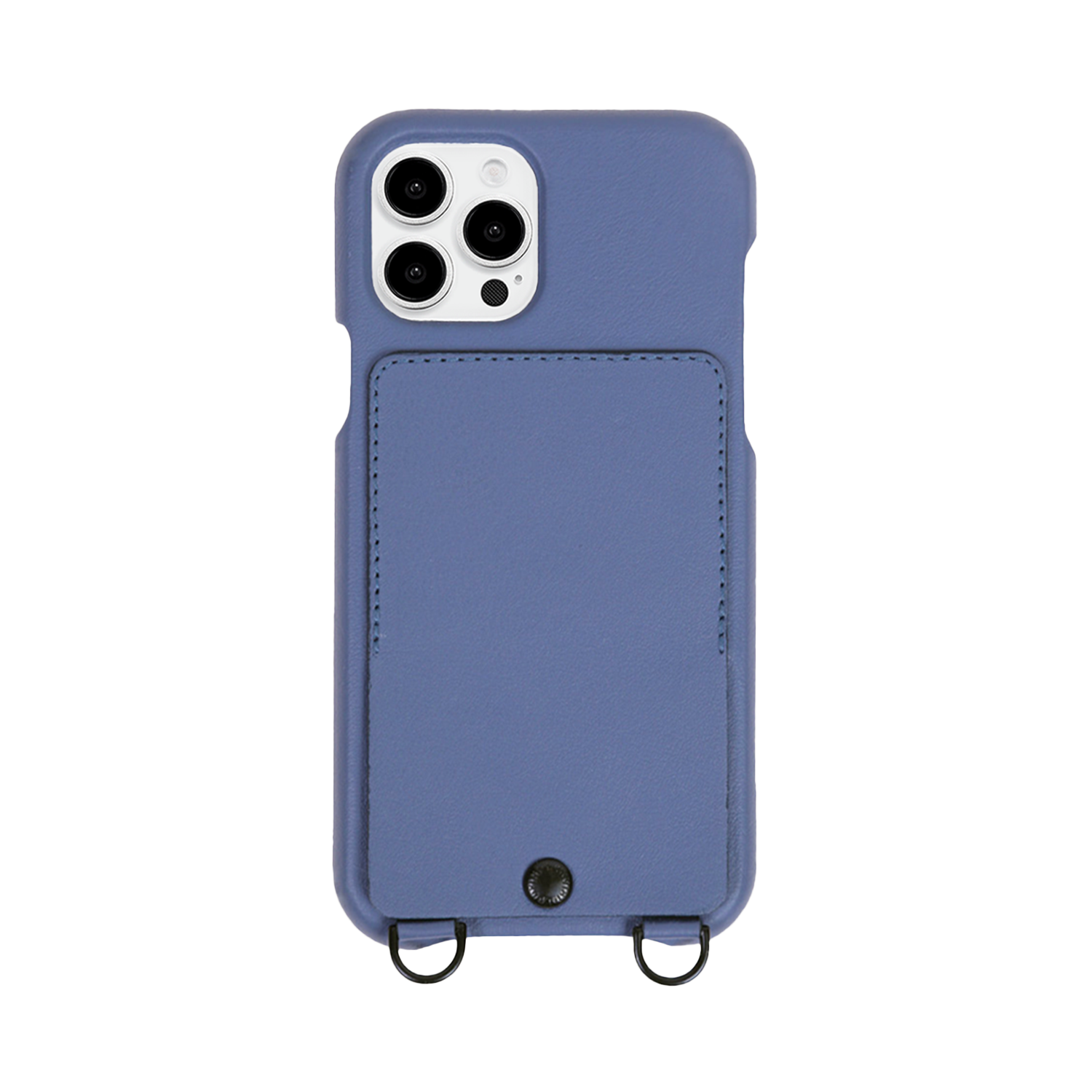 LEATHER IPHONE CASE WITH WALLET AND LOOPS OSCAR - BLUE 