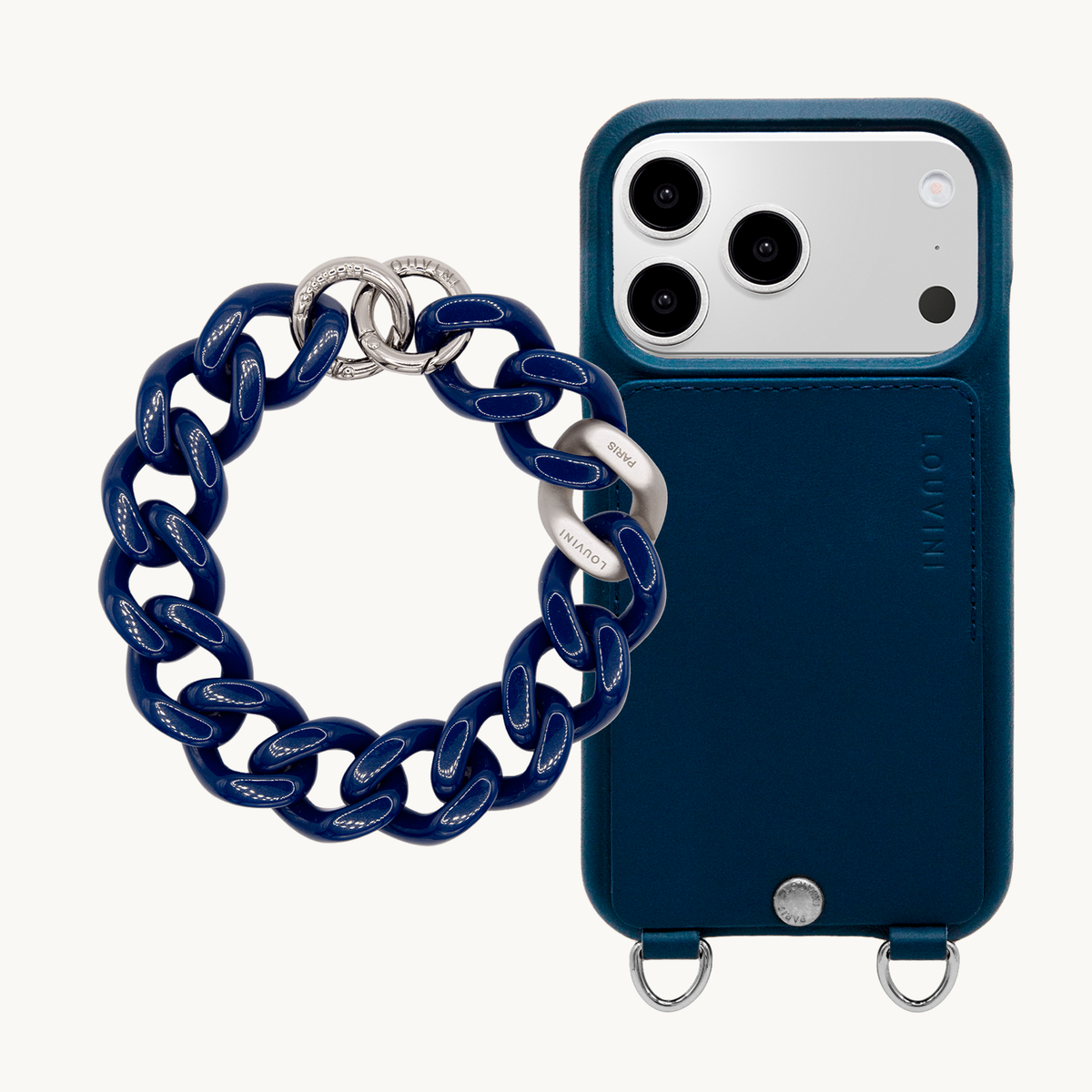 OSCAR Silver Navy iPhone Case & Bracelet PETIT ZOE Silver Navy