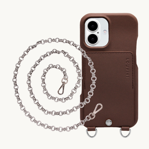 OSCAR Silver Brown iPhone Case & Chain BECKY Silver